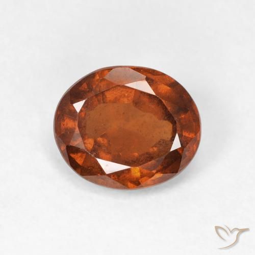 1.65ct طبيعي برتقالى غامق هيسونيت غارنيت, بيضوي, قليلا جدا