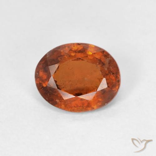 1.39ct طبيعي Medium Dark-Orange هيسونيت غارنيت, بيضوي, قليلا جدا