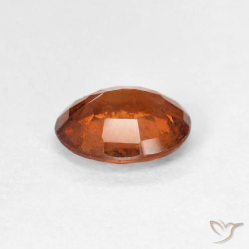 هيسونيت غارنيت Medium Dark-Orange طبيعي، بيضوي، 1.39 قيراط، قليلا جدا