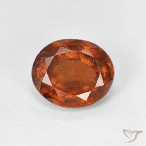 1.71ct طبيعي برتقالى داكن هيسونيت غارنيت, بيضوي, قليلا جدا