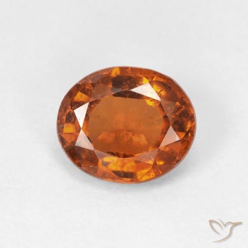 1.56ct طبيعي Medium Dark-Orange هيسونيت غارنيت, بيضوي, قليلا جدا