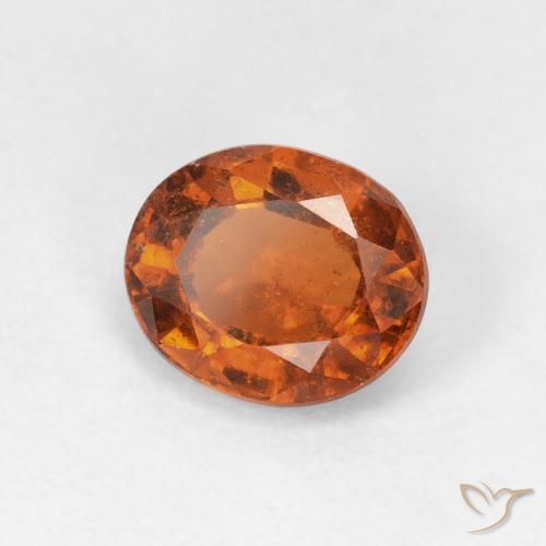هيسونيت غارنيت Medium Dark-Orange طبيعي، بيضوي، 1.56 قيراط، قليلا جدا