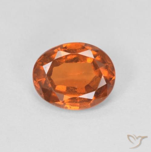 1.28ct طبيعي برتقالى متوسط هيسونيت غارنيت, بيضوي, VVS-VS