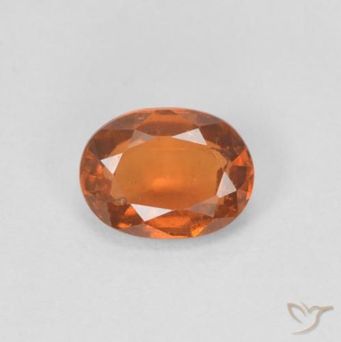 0.96ct طبيعي Medium Dark-Orange عقيق هيسونيت, بيضوي, VVS-VS
