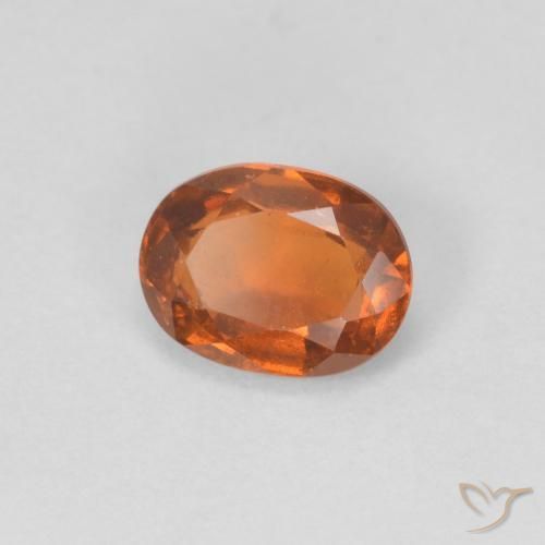عقيق هيسونيت Medium Dark-Orange طبيعي، بيضوي، 0.96 قيراط، VVS-VS