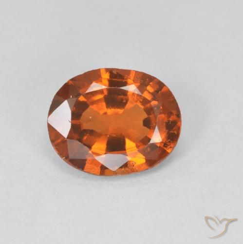 هيسونيت غارنيت Medium Dark-Orange طبيعي، بيضوي، 1.08 قيراط، VVS-VS