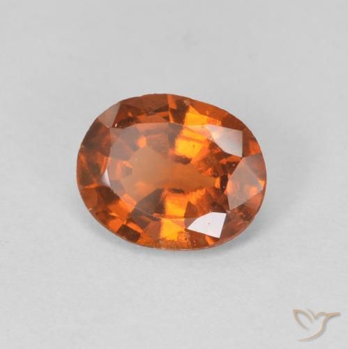 هيسونيت غارنيت Medium Dark-Orange طبيعي، بيضوي، 1.08 قيراط، VVS-VS