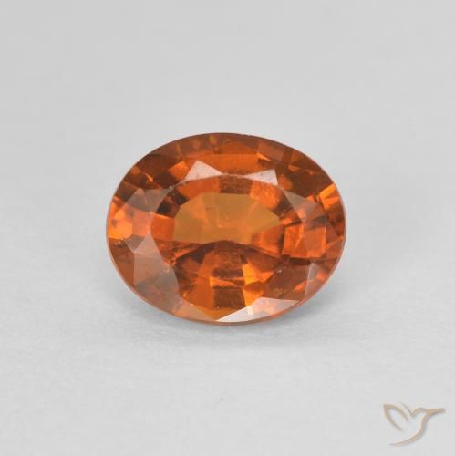 1.10ct طبيعي برتقالى غامق هيسونيت غارنيت, بيضوي, VVS-VS