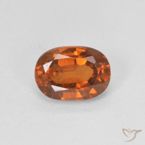 1.10ct طبيعي برتقالى غامق هيسونيت غارنيت, بيضوي, VVS-VS