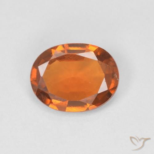 1.10ct طبيعي برتقالى غامق هيسونيت غارنيت, بيضوي, VVS-VS