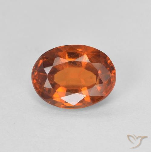 1.22ct طبيعي برتقالى كهرمانى هيسونيت غارنيت, بيضوي, VVS-VS