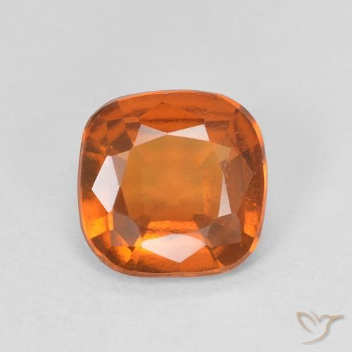 1.57ct طبيعي برتقالى متوسط عقيق هيسونيت, وسادة, VVS-VS