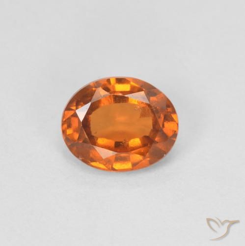 0.92ct طبيعي برتقالى متوسط هيسونيت غارنيت, بيضوي, VVS-VS