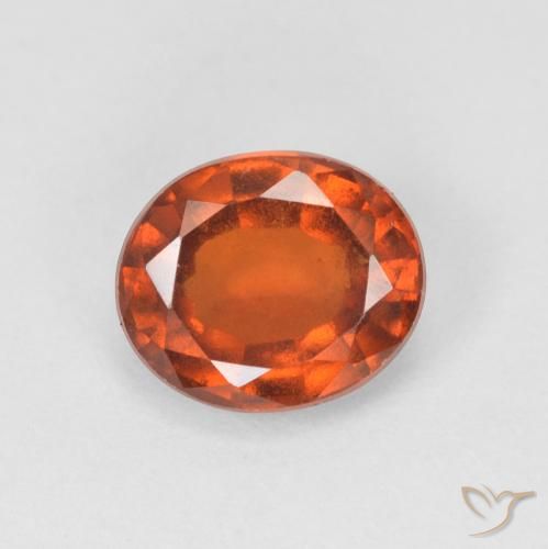 1.48ct طبيعي برتقالى محمر هيسونيت غارنيت, بيضوي, VVS-VS