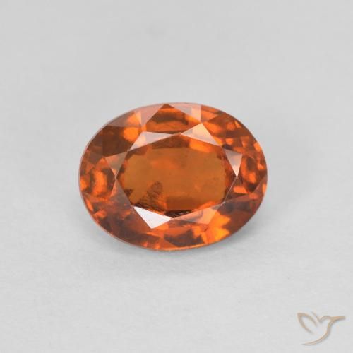 1.22ct طبيعي Medium Dark-Orange هيسونيت غارنيت, بيضوي, VVS-VS