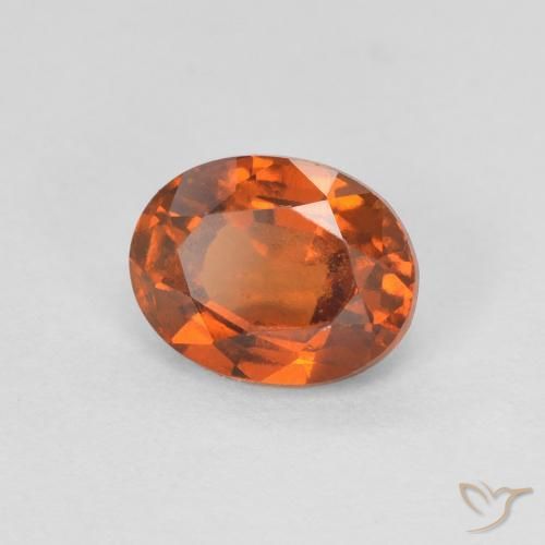 هيسونيت غارنيت Medium Dark-Orange طبيعي، بيضوي، 1.22 قيراط، VVS-VS
