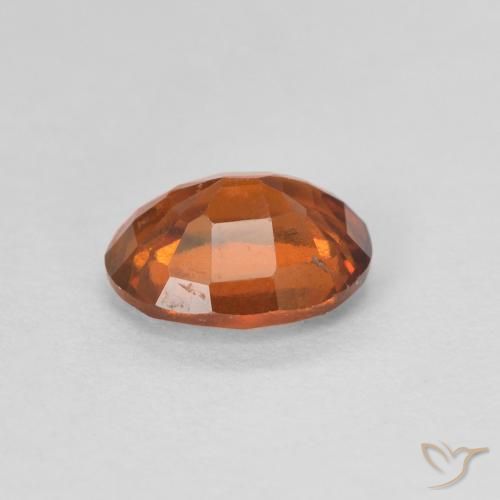 هيسونيت غارنيت Medium Dark-Orange طبيعي، بيضوي، 1.22 قيراط، VVS-VS