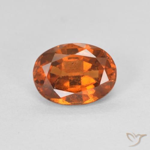 عقيق هيسونيت Medium Dark-Orange طبيعي، بيضوي، 1.27 قيراط، VVS-VS