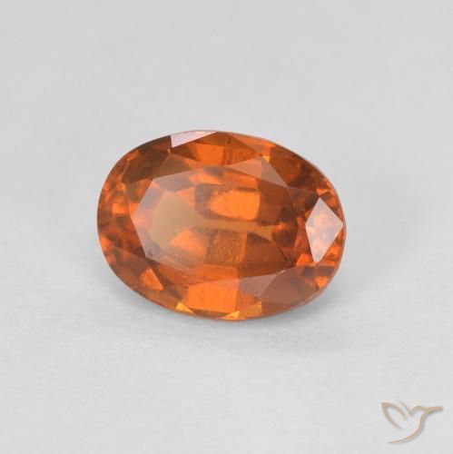 عقيق هيسونيت Medium Dark-Orange طبيعي، بيضوي، 1.27 قيراط، VVS-VS