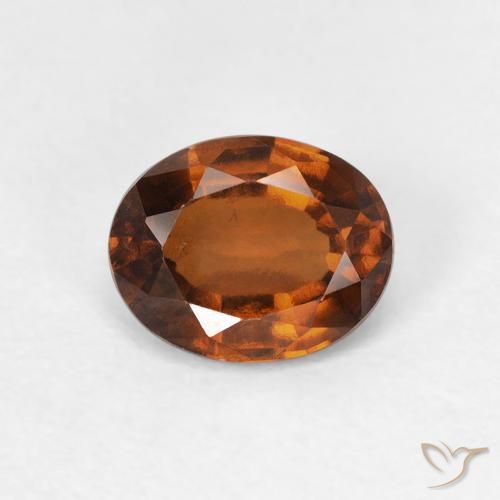 1.40ct طبيعي برتقالى غامق هيسونيت غارنيت, بيضوي, VVS-VS
