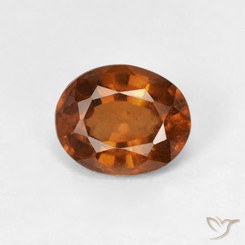0.98ct طبيعي Medium Dark-Orange هيسونيت غارنيت, بيضوي, VVS-VS