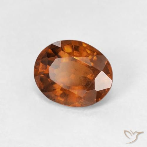هيسونيت غارنيت Medium Dark-Orange طبيعي، بيضوي، 0.98 قيراط، VVS-VS