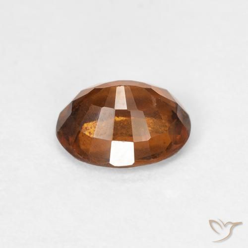 هيسونيت غارنيت Medium Dark-Orange طبيعي، بيضوي، 0.98 قيراط، VVS-VS