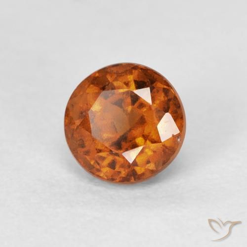 هيسونيت غارنيت Medium Dark-Orange طبيعي، دائري، 0.90 قيراط، VVS-VS