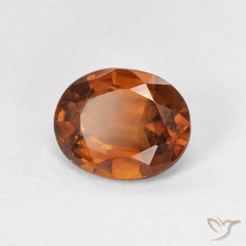 هيسونيت غارنيت Medium Dark-Orange طبيعي، بيضوي، 1.60 قيراط، VVS-VS