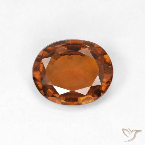 1.14ct طبيعي برتقالى غامق هيسونيت غارنيت, بيضوي, VVS-VS