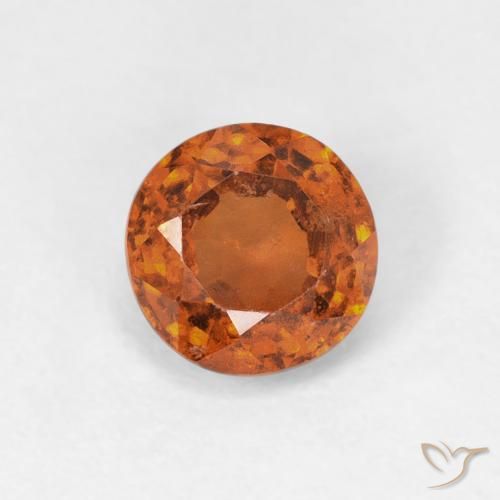 0.96ct طبيعي Medium Dark-Orange هيسونيت غارنيت, دائري, قليلا جدا
