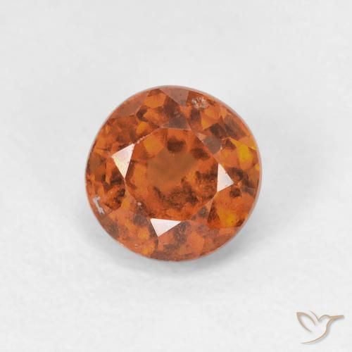 1.10ct طبيعي برتقالى غامق هيسونيت غارنيت, دائري, قليلا جدا