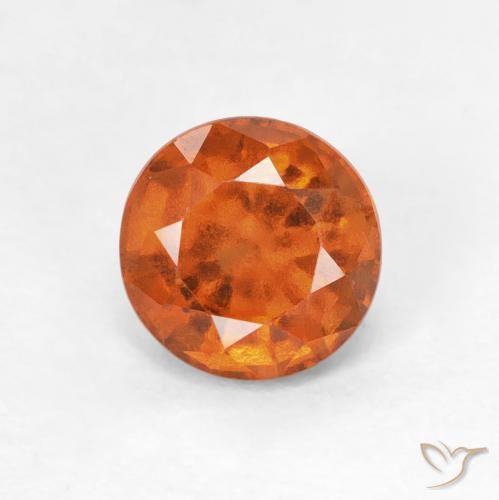 1.01ct طبيعي برتقالى غامق هيسونيت غارنيت, دائري, قليلا جدا