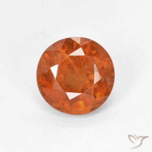 0.92ct طبيعي برتقالى متوسط هيسونيت غارنيت, دائري, قليلا جدا