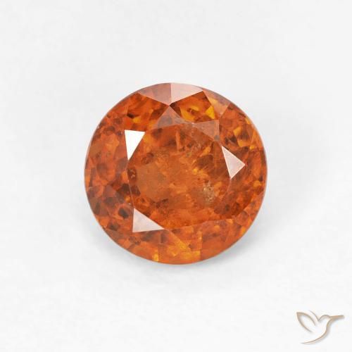 1.07ct طبيعي برتقالى غامق عقيق هيسونيت, دائري, قليلا جدا