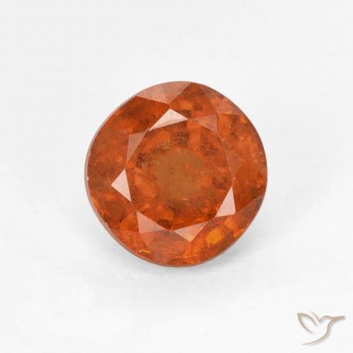 1.04ct طبيعي برتقالى غامق هيسونيت غارنيت, دائري, قليلا جدا