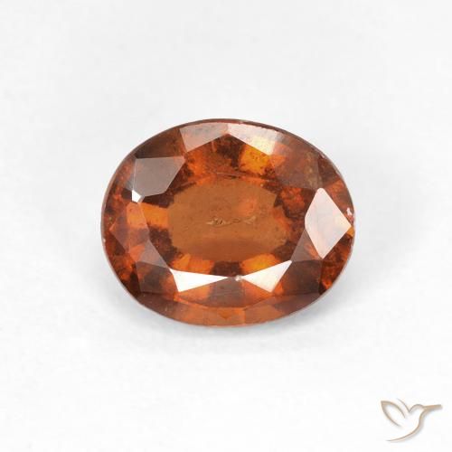 1.50ct طبيعي برتقالى غامق هيسونيت غارنيت, بيضوي, قليلا جدا