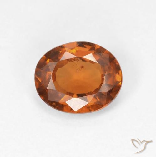 1.18ct طبيعي Medium Dark-Orange عقيق هيسونيت, بيضوي, قليلا جدا