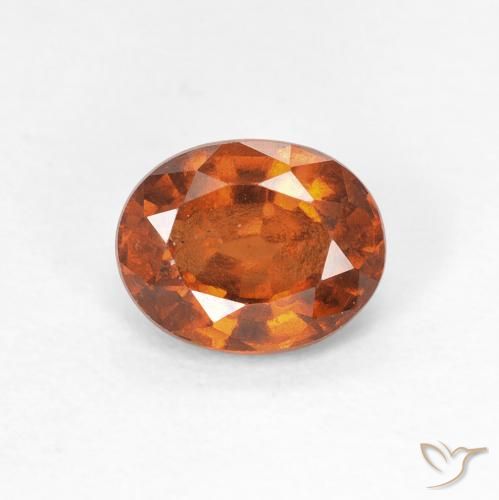 1.29ct طبيعي Medium Dark-Orange عقيق هيسونيت, بيضوي, قليلا جدا