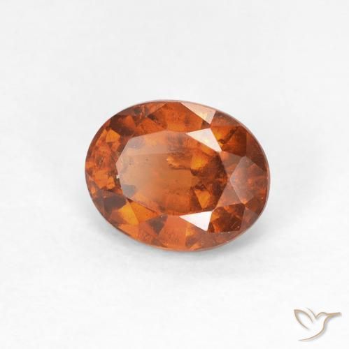 هيسونيت غارنيت Medium Dark-Orange طبيعي، بيضوي، 1.29 قيراط، قليلا جدا