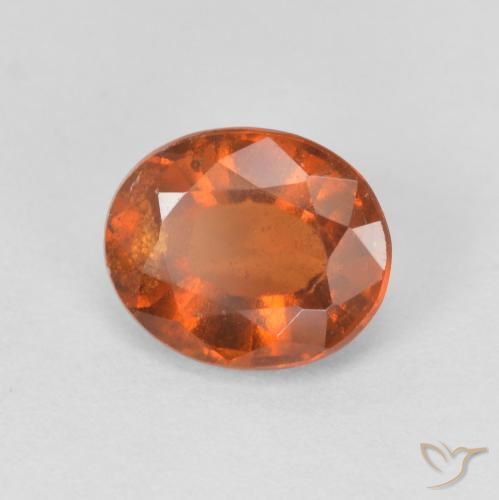 هيسونيت غارنيت Medium Dark-Orange طبيعي، بيضوي، 1.73 قيراط، قليلا جدا