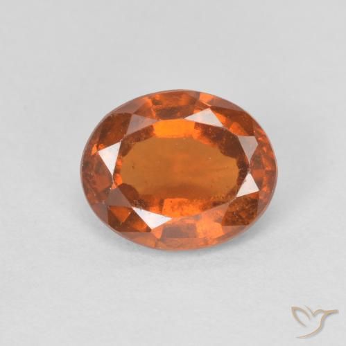 1.37ct طبيعي برتقالى محمر هيسونيت غارنيت, بيضوي, قليلا جدا