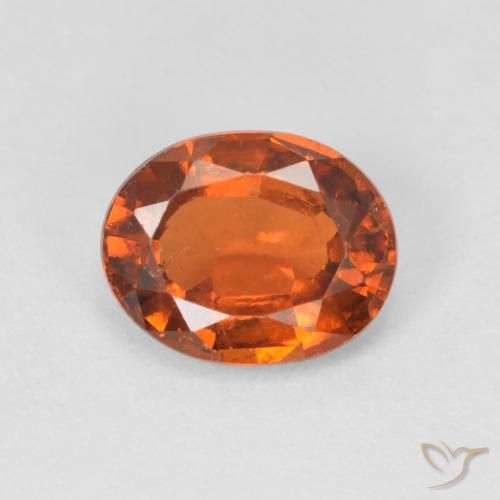 1.53ct طبيعي برتقالى محمر هيسونيت غارنيت, بيضوي, قليلا جدا