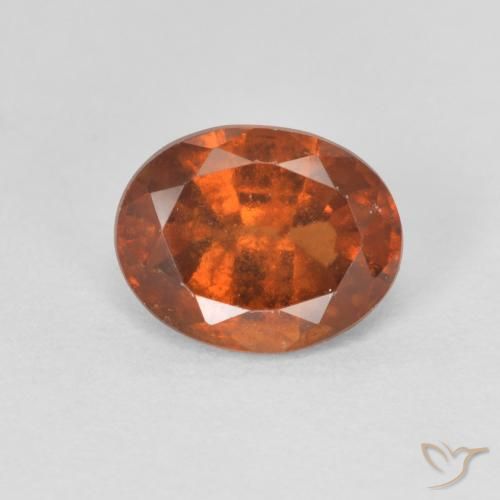 1.53ct طبيعي برتقالى غامق هيسونيت غارنيت, بيضوي, قليلا جدا