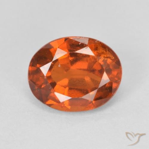 2.06ct طبيعي Medium Dark-Orange عقيق هيسونيت, بيضوي, قليلا جدا