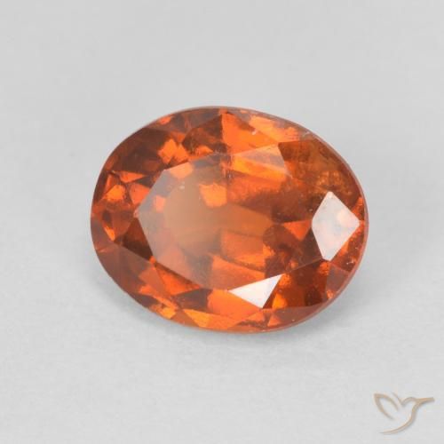 هيسونيت غارنيت Medium Dark-Orange طبيعي، بيضوي، 2.06 قيراط، قليلا جدا