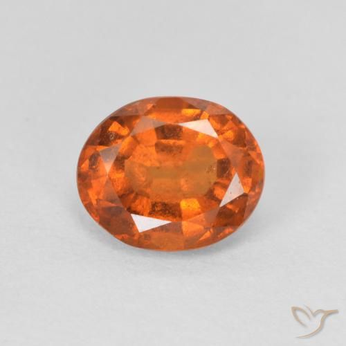 1.39ct طبيعي برتقالى غامق هيسونيت غارنيت, بيضوي, قليلا جدا
