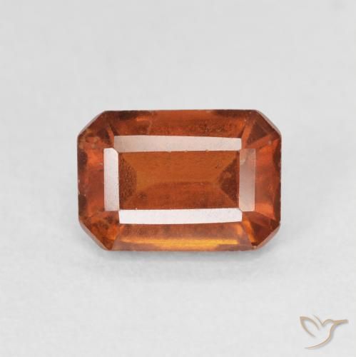 1.69ct طبيعي برتقالى محمر عقيق هيسونيت, قص الزمرد, VS-SI