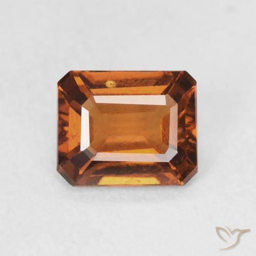 1.18ct طبيعي برتقالى متوسط عقيق هيسونيت, قص الزمرد, VVS-VS
