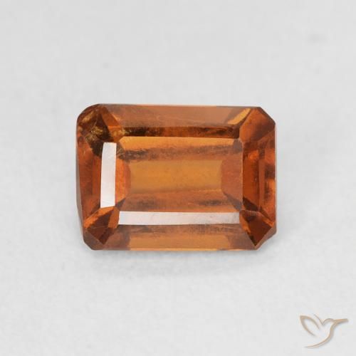 1.10ct طبيعي برتقالى غامق عقيق هيسونيت, قص الزمرد, VVS-VS